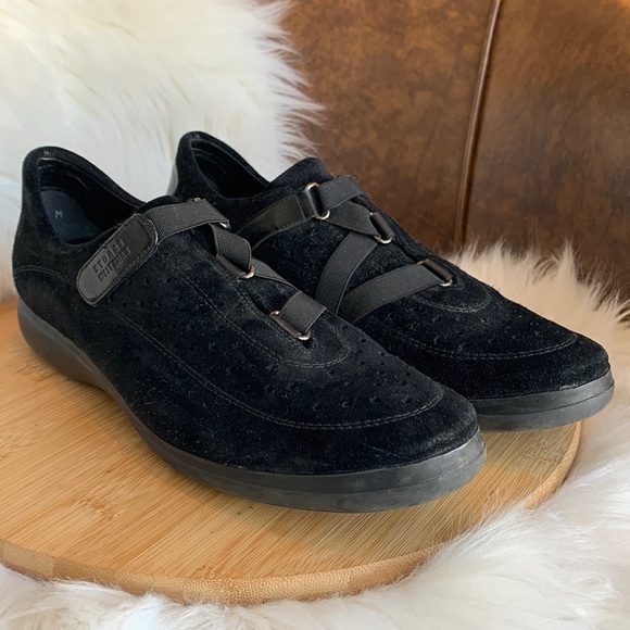 Stuart Weitzman || Black Suede Leather Slip On Sneakers 9.5 M - Picture 4 of 16